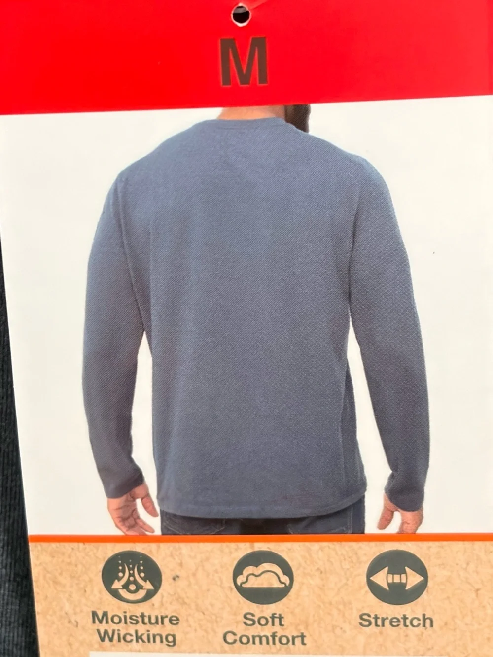 Rugged Elements Sueded Long Sleeve Crew in Blue - Men's Long Sleeve Tee M - Picture 7 of 8